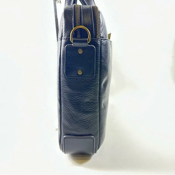 NEW Men’s Fossill HaskellBlack Leather Men's Briefcase/Laptop Bag - Picture 11 of 16